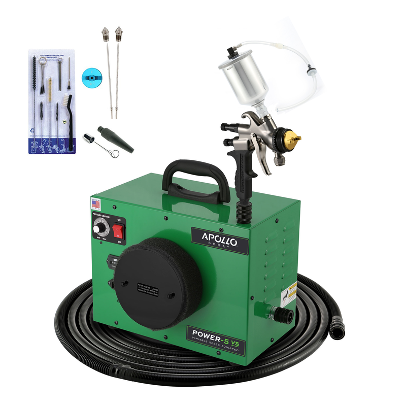 Apollo Power-5 VS+ Five-Stage Variable Power HVLP Turbine System, A7700 Spray Gun and Nozzle Set