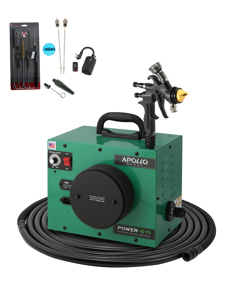 Apollo Power-6 VS PLUS Six-Stage Variable Power HVLP Turbine System with A7700 Spray Gun
