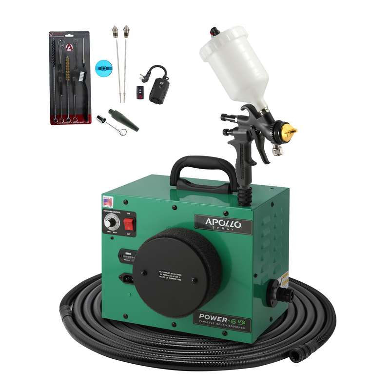 Apollo Power-6 VS PLUS Six-Stage Variable Power HVLP Turbine System with A7700 Spray Gun