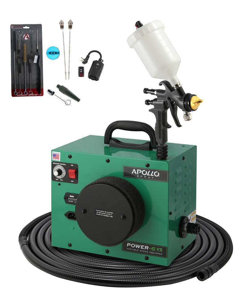 Apollo Power-6 VS PLUS Six-Stage Variable Power HVLP Turbine System with A7700 Spray Gun